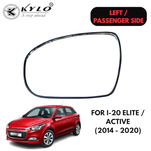 Image of KyloXtreme I-20 Elite (2014-2020) Passenger Side (Left Side) Car Side Mirror Glass /Tukdi /Sub Mirror Plate