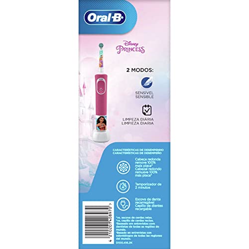 Encontraproduto.com.br - Escova Dental Oral B Elétrica Kids + 3 Princesas Recarregavel un