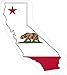 Akachafactory Autocollant Sticker Voiture Moto Carte Californie Drapeau Etats Unis USA