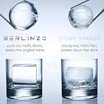 Berlinzo 4 Large Clear Ice Cube & Ball Maker Combo - 2 Crystal Clear Ice Cubes & 2 Balls, Round Shpere & Cubes for Whiskey Cocktail - 2-in-1 Easy-to-Remove Ice Cube & Sphere Molds, Bonus 2 IcePrints