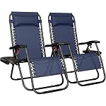 Yaheetech 26" Zero Gravity Recliners Adjustable Set of 2, Navy Blue