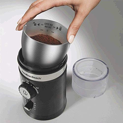 Moedor De Cafe, Grãos e Temperos Hamilton Beach 150W Automático com Controle de Espessura (110)