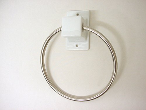 TOALLERO ARO Cubo Pared Cubo BAÑO Porcelana Blanco