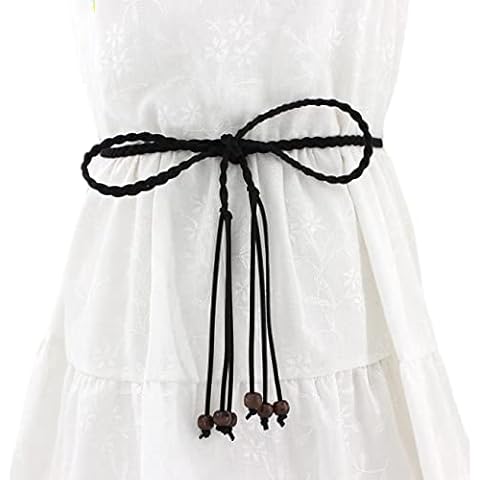 FAIRYGATE Ladies Black Tassel Skinny Belt Cover