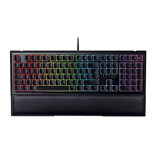 Razer Ornata V2 - Gaming Tastatur mit mecha-membranen Hybrid-Schaltern (Multifunktionaler Drehregler und Medientasten, voll programmierbar, RGB Chroma) QWERTZ | DE-Layout, Schwarz
