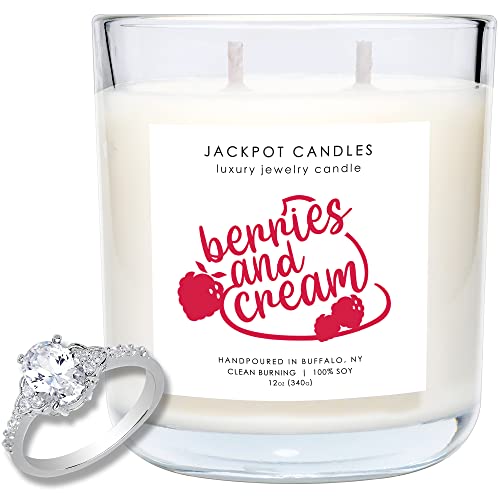Jackpot Candles Berries and Cream Surprise Jewelry Candle #TOP21