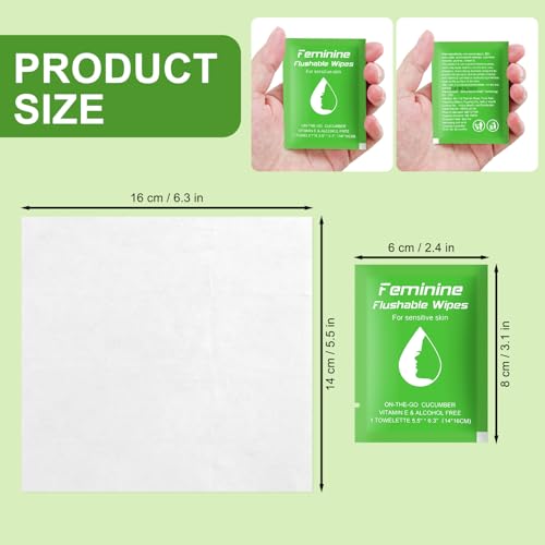 Image of twoworld 50 Feminine Wipes Flushable Travel Individually Wrapped