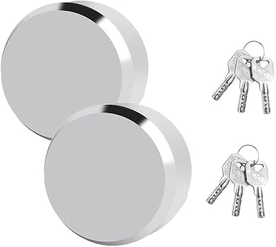 Puck Lock Set, Hidden Shackle Padlock Keyed Alike 2 Pack, Silver