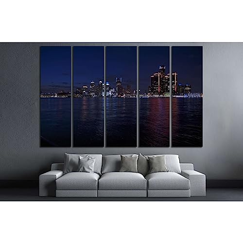 Toile Detroit Skyline ZELLART pour habiller un grand mur vide facilement avec un cadre 140x90