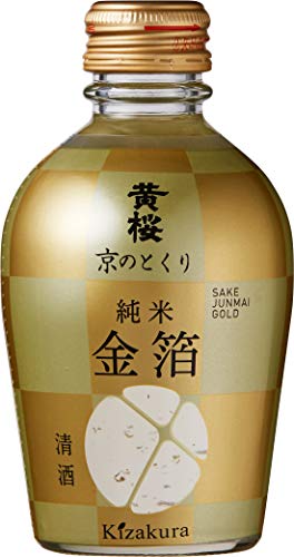 KIZAKURA Sake, Gold, 14 Prozent vol, Kyo no Tokuri Junmai Gold - 1 x 180 ml