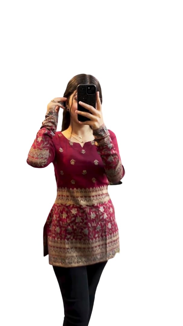 Womens Kalamkari Viscose Rayon Printed Straight Short Kurti-image-46