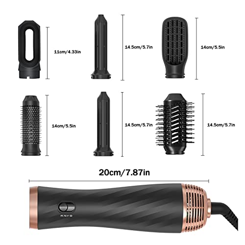 Hair Dryer Brush,Yitrust 6 In 1 Hot Air Brush,2023 Negative Ionic Detachable Hair Styling Tool Set,Air Curler Wand,Round Hot Air Straightener Brush Volumizer,Brush Blow Dryer Set #TOP6