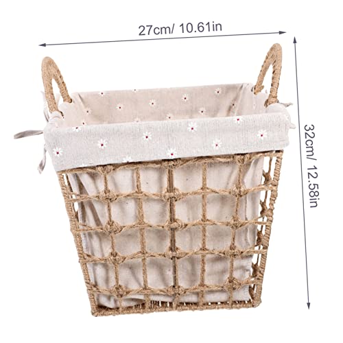 Panier de rangement en osier avec poignée décorative robuste - 3