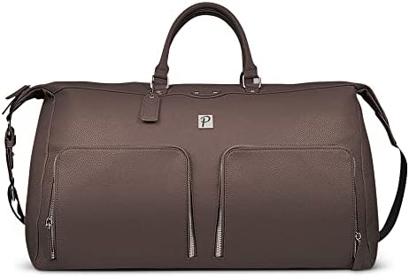 Packs Travel - Kingman Weekender Bag for Women and Men - Large Overnight Travel Tote, Carry On Luggage - 100% Full Grain Vegan Leather, Metal Zippers, Shoulder Strap - TSA and Airline Approved (Brown) 1 Packs Travel - Kingman Weekender Bag for Women and Men - Large Overnight Travel Tote, Carry On Luggage - 100% Full Grain Vegan Leather, Metal Zippers, Shoulder Strap - TSA and Airline Approved (Brown)