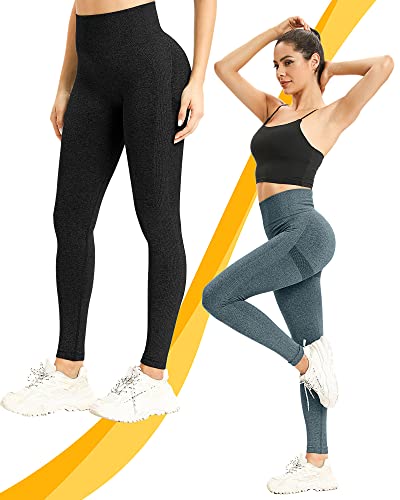Syhood 3 Pack Women's Butt Lifting Workout Leggings, Scrunch Butt High Waisted Leggings Gym Yoga Pants Seamless Booty Tight (Medium) #TOP6