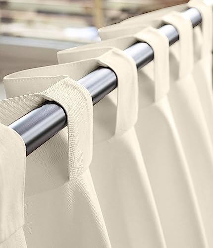 Image of THE LINEN COMPANY Duck Canvas Cotton Curtains 6 Feet Long, Solid Door & Window Curtains, 6ft Set of 2, Natural