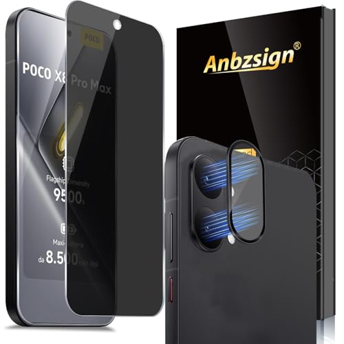 Anbzsign Screen Protectors with Camera Lens Protector (2+1 pack)