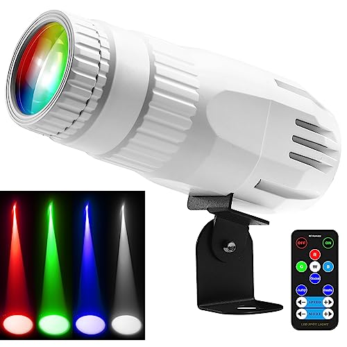 Potente telecomando RF: La luce a pinspot è fornita di un telecomando RF, facile da regolare i colori, le modalità e l'accensione/spegnimento.