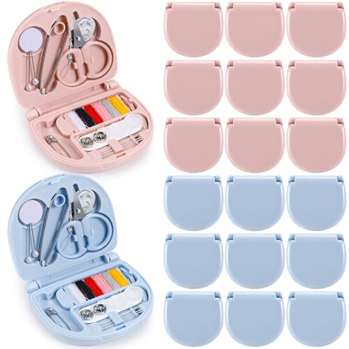 Yuxung 10 Pieces Mini Travel Sewing Kit Basic Portable Emergency Sewing Repair Kit in Bulk with Threads Scissors Hand Sewing Needles for Beginner Traveler Hotel Charity Homeless