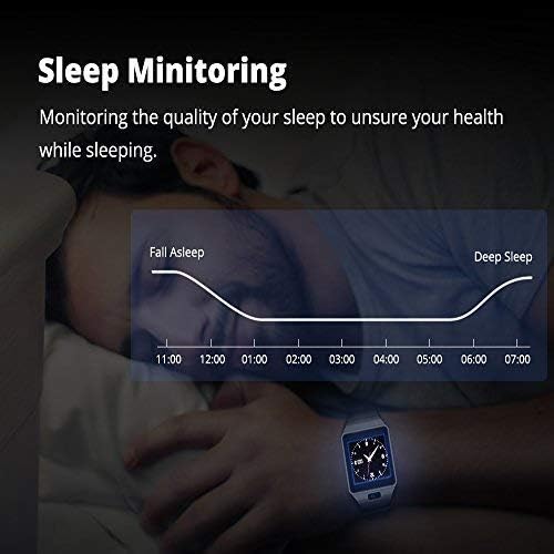Aeifond Smart Watch for Android Phones iPhone Compatible for Men Women Bluetooth Touch Screen Smartwatch Fitness Tracker with Camera Step Calorie Counter Sleep Monitor SIM SD Card Slot (Black1)