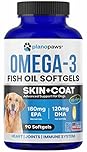 Omega 3 Fish Oil for Dogs – Dog Fish Oil Supplement with Omega 3, 6 & 9 – Skin & Coat Nutrition – Joint & Heart Support – for All Ages & Breeds