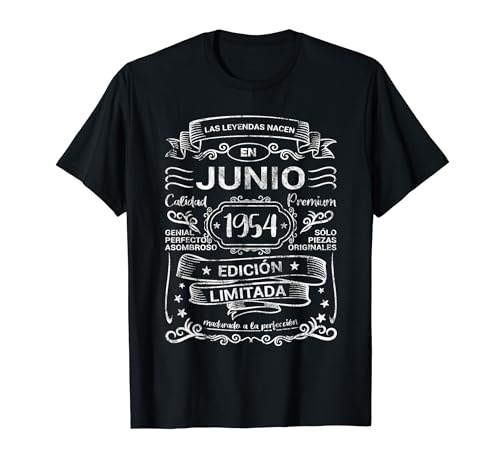 70 Cumpleaños Leyendas Nacen Junio 1954 Mujer Hombre Camiseta