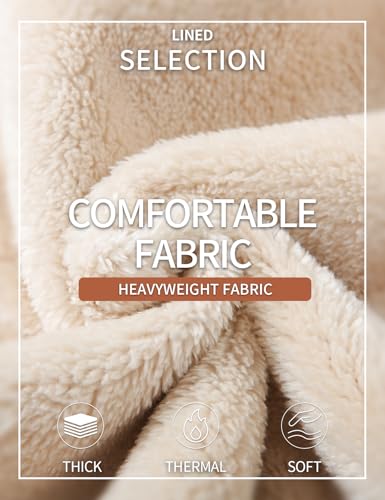 Image of Gihuo Men's Warm Crewneck Sherpa Lined Fleece Sweatshirt Pullover Tops
