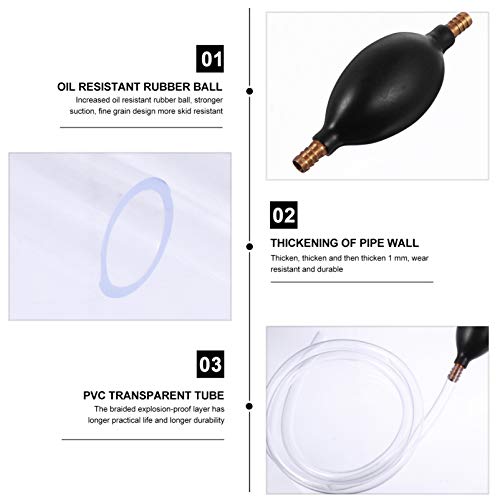 FAVOMOTO Bomba de Sifão de Gás Mangueira de Sifão de Gasolina Gás Óleo Água Combustível Sifão de Tra