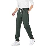 LTIFONE Sweatpants for Men with Pockets, Lightweight Baggy Mens Jogger Pants，Drawstring Casual Army