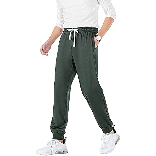 Ltifone Sweatpants For Men With Pockets, Lightweight Baggy Mens Jogger Pants，Drawstring Casual Army Green #TOP22