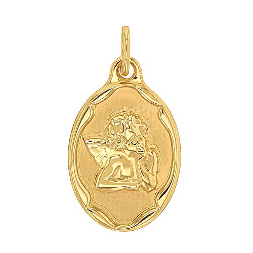 Médaille ovale ange en Or 375/1000 pendentif pour chaîne de cou pour femme
