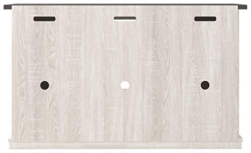 Signature Design by Ashley Dorrinson Farmhouse TV Stand Fits TVs up to 50" with Sliding Barn Doors and Storage Shelves, Whitewash & Gray - Image 2