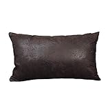 WFLOSUNVE Soft Faux Leather Pillow Cover, Decorative Throw Lumbar Pillow Case Cushion Cover for Couc