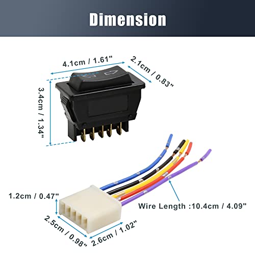 Uxcell 1 Set 5 Pin Dc 12V Car Power Window Glass Lift Switch With Wire Harness Socket Universal Black Replacement 4 In 1 #TOP5