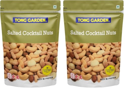 Image of Tong Garden 380Gm Salted Cocktail Nut (Pouch) | Health Dry Fruits Mix | Trail Mix | Healthy Mixed Nuts with Dry Fruits | Almonds | Cashews | Peanuts (Pack of 2)