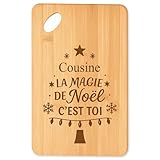 Planche à découper en bambou 30 x 20 x 1 cm avec bords arrondis et trou d’accroche 24 mm. Robuste, facile à nettoyer à la main. Ne passe pas au lave-vaisselle.
