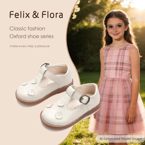 Image of Felix & Flora Toddler Girl Mary Jane Dress Shoes - School Oxford Flats for Girl Party Shoes.