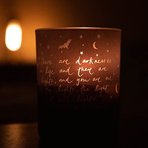 Gothic Candles Moonlit Night Dracula Message There Are Darknesses In Life And There Are Lights. Glow Through Jar Candle Lights Romantic Bram Stoker Quote From Inside Holder. 8 Oz, Cardamom Scent #TOP26