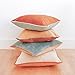 MONDAY MOOSE Decorative Throw Pillow Covers Cushion Cases, Set of 4 Soft Velvet Modern Double-Sided Designs, Mix and Match for Home Decor, Pillow Inserts Not Included (18x18 inch, Orange/Teal)