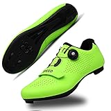 Herren Fahrradschuhe Rennradschuh mit SPD, Peloton-Schuhe mit Schnalle, Delta kompatibel für Indoor-Reiten, Rennsport, Grün - grün - Größe: 40 2/3 EU