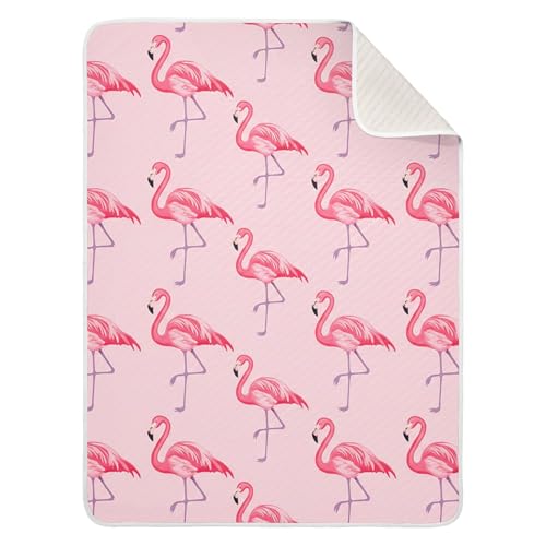 Burbuja Pink Flamingos Baby Blanket for Boys Girls, Nursery Soft Warm Swaddling Receiving Baby Blankets, 30x40 in Toddler Blanket