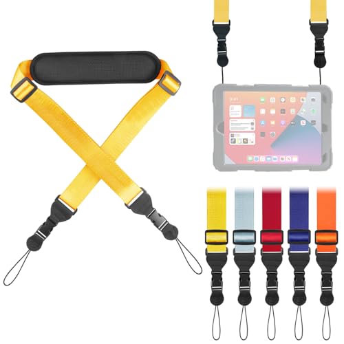 FIEIL Universal Shoulder Strap, Neoprene Padded Bag Strap with Double Adjustable Buckles, Comfortable Neck Lanyard for Camera, Cellphone Tablet,iPad, Laptop, Binocular, Luggage Bag(Bright Yellow)