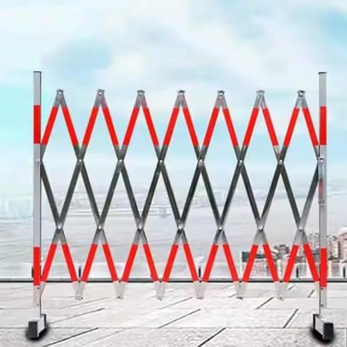 GHHVFEC Retractable Stainless Steel Bcade – Expandable Safety Railing for Construction Sites Portable Folding Traffic Ber Heavy-Duty Job Site Protection (1.2 x 2m)