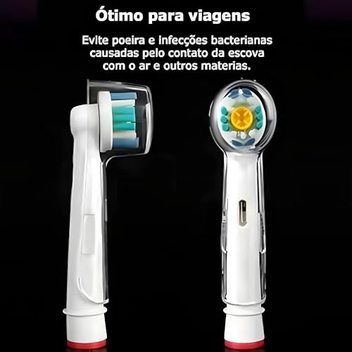 4 Capas Protetoras Compatíveis com Escova de Dente Elétrica Oral B - Capa para Escova de Dente Elétr