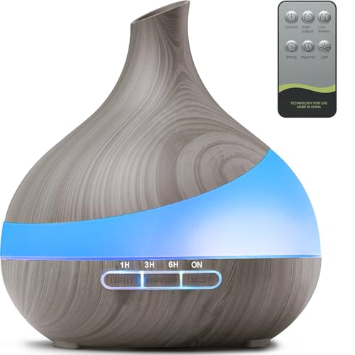 500ML Essential Oil Diffuser: Remote-Controlled Aroma Diffuser for Hotel, Spa, Yoga Rooms - Bedroom Humidifier with 14-Color LED Night Light, Perfect for Kids/Women Home Relaxation