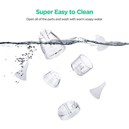 2 in 1 Baby Nasal Aspirator,Blackhead Remover - COCOBELA USB Electric Nose Sucker for Baby Infants with 3 Silicon Tip and 4 Replacement Blackhead Remover Probes - Thumbnail 5