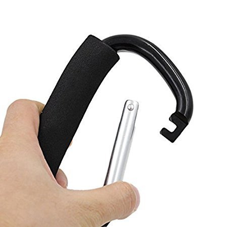 2Pcs In Pack Universal Large Buggy Clip Pram Pushchair Shopping Bag Hook Carabiner (Black 14Cm) #TOP2