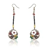 Vintage Boho Dangle Earrings Round Bronze Drop Long Dangling Earrings for Women Girls