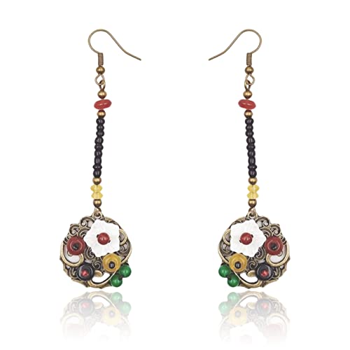 Vintage Boho Dangle Earrings Round Bronze Drop Long Dangling Earrings For Women Girls #TOP2