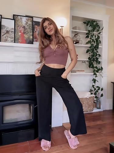 ESOFT Wide Leg Pants Women High-Waisted Yoga Work Dress Pants with Pockets, Casual Sweatpants, Petite/Regular/Tall4
